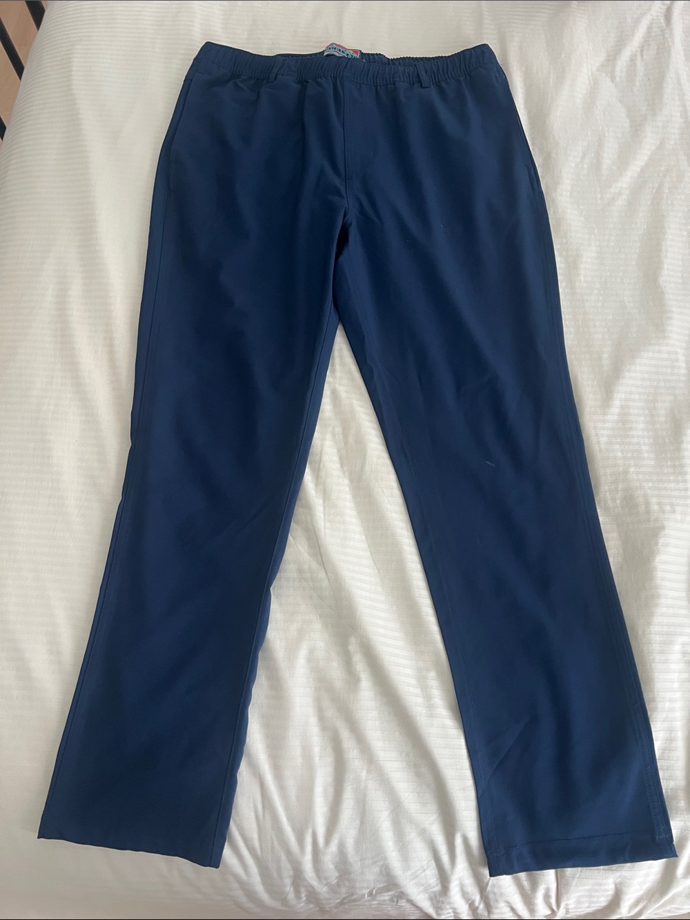 BURLEBO Men's Dark Blue Elastic-Waist Jogger Pants